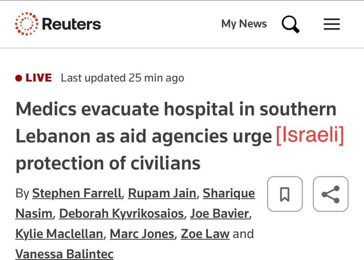 AssalRad's tweet photo. Just out of curiosity, who keeps bombing medical facilities and killing healthcare workers in Gaza and now Lebanon?

Because none of these headlines mention Israel. https://t.co/HaSFlRPghR