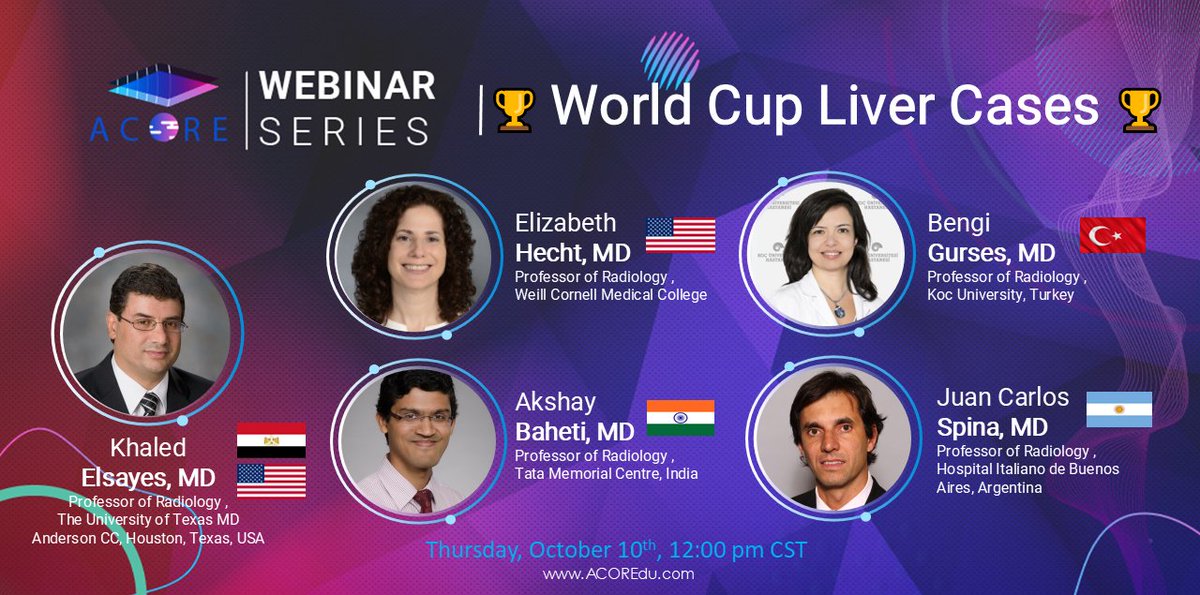 Academy of Online Radiology Education (@acoredu) on Twitter photo FIFA World Cup โ๏ธโ๏ธ
Liver Cases World Cup โ
โ
๐ Get ready for the kick-off of the "World Cup Liver Cases" on Thursday, October 10, 2024, at 12 PM CST!
We are honored to have:
๐ช๐ฌ๐บ๐ธ Dr. Khaled Elsayes
๐บ๐ธ Dr. Elizabeth Hecht
๐ฎ๐ณ Dr. Akshay Baheti
๐ฆ๐ท Dr. Juan Carlos Spina
๐น๐ท Dr. FIFA World Cup โ๏ธโ๏ธ
Liver Cases World Cup โ
โ
๐ Get ready for the kick-off of the "World Cup Liver Cases" on Thursday, October 10, 2024, at 12 PM CST!
We are honored to have:
๐ช๐ฌ๐บ๐ธ Dr. Khaled Elsayes
๐บ๐ธ Dr. Elizabeth Hecht
๐ฎ๐ณ Dr. Akshay Baheti
๐ฆ๐ท Dr. Juan Carlos Spina
๐น๐ท Dr.