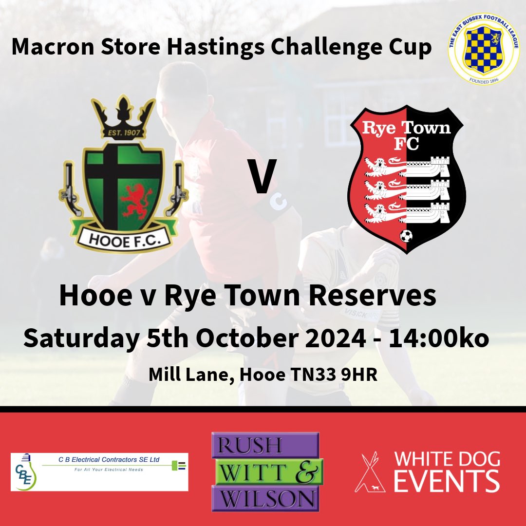 RYE TOWN FC (@ryetownfc) on Twitter photo Tomorrow the First Team host <a href="/SedRangersFC/">Official Page of Sedlescombe Rangers F.C.</a> in the <a href="/MacronESFL/">MSH - East Sussex Football League</a> Premier, whilst the Reserves travel to <a href="/Hooe_FC/">Hooe FC</a> in the <a href="/macronhastings/">Macron Sports Hub - Hastings</a> Challenge Cup ⚽️
#rushwittwilsonrye #cbelectrical #whitedogevents #oakvalleycamping Tomorrow the First Team host <a href="/SedRangersFC/">Official Page of Sedlescombe Rangers F.C.</a> in the <a href="/MacronESFL/">MSH - East Sussex Football League</a> Premier, whilst the Reserves travel to <a href="/Hooe_FC/">Hooe FC</a> in the <a href="/macronhastings/">Macron Sports Hub - Hastings</a> Challenge Cup ⚽️
#rushwittwilsonrye #cbelectrical #whitedogevents #oakvalleycamping