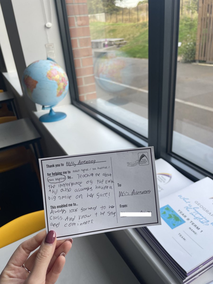 pvarmstrong's tweet image. What a lovely way to start a Friday morning with Y7 students reading out their gratification cards in Morning Recall. My smile only got bigger after hearing this one! 💜 #ShineBrighter