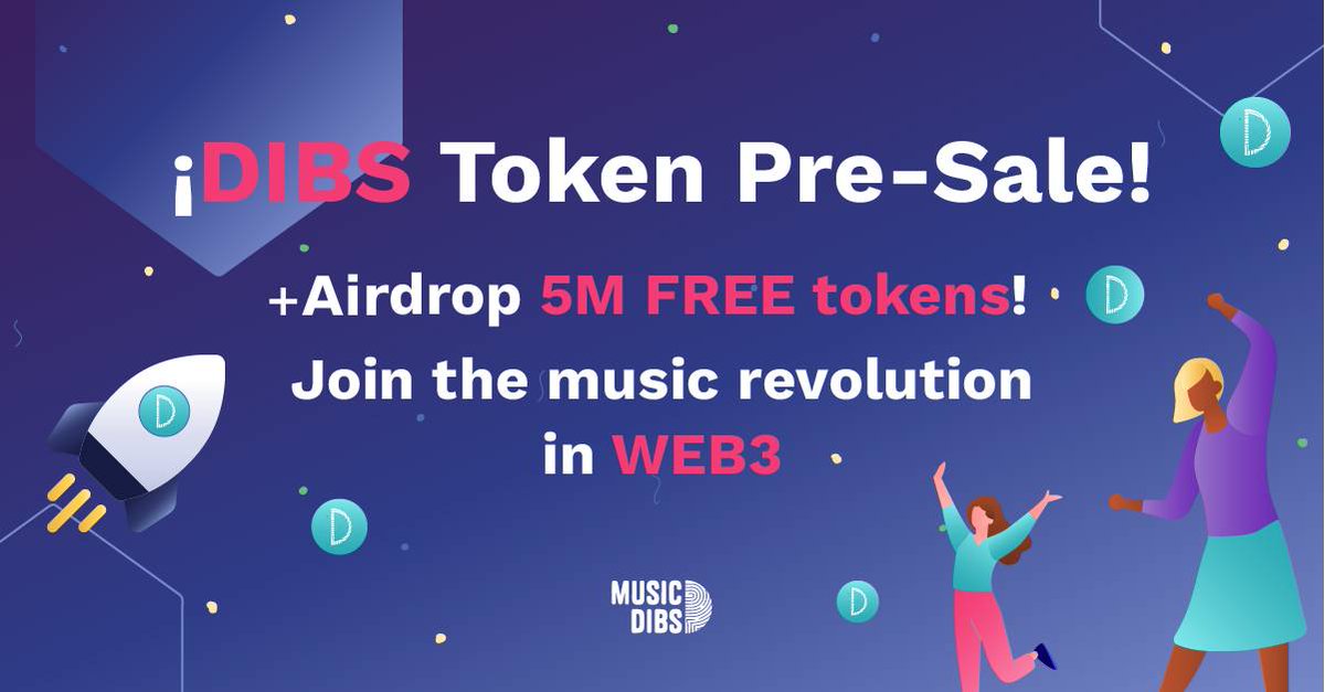 musicdibs's tweet image. 🚀 DIBS Token Pre-Sale is live! 

🎁 Earn 200 DIBS (€10) for FREE in 1 minute with our #Airdrop!  
👉musicdibs.com/dibs/en/ 

💫Be part of the musical revolution on #Blockchain!

#dibstoken, #dibstokenpresale, #crypto, #PresaleAlert , #AirdropAlert