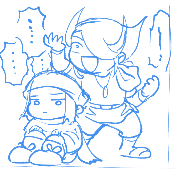 ギスギスォョ打破ver.
やってる原稿内容なんかエグくて落書き捗ります😃 