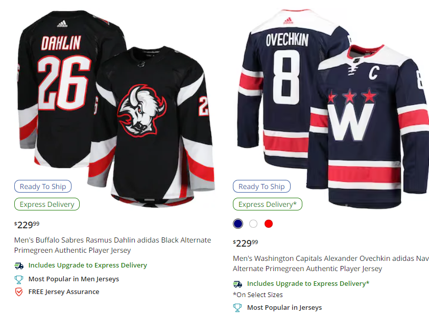 rsbenn's tweet photo. @Fanatics Did you really take over NHL Pro Jerseys to double the price to the average fan? Thanks a lot! #pricegouging #Unfairtradepractices https://t.co/dY3VnjNFdw