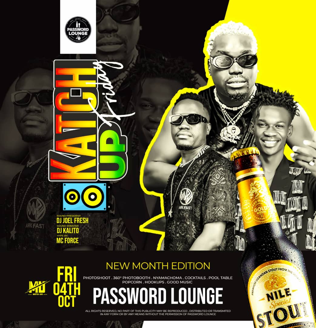 Passwordbar's tweet photo. It's All Going Down Tonight At Password Lounge Gulu City!

Join Us Tonight For The Most Significant Friday Groove Like No Other!

It's KATCH-UP FRIDAY "NEW MONTH EDITION"!

JOELFRESH DJAY | DJ KALITO | MC FORCE ♥ https://t.co/7pNoKW7CxZ