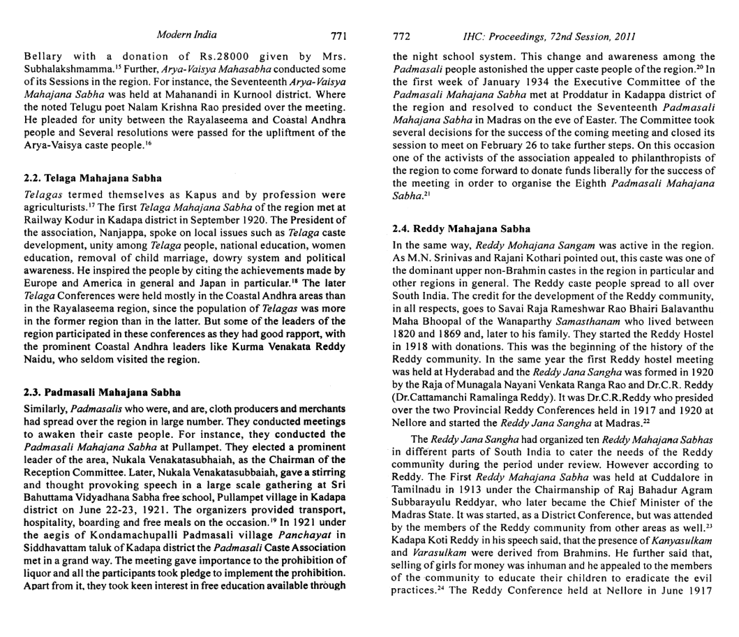 ThiranAayvidam's tweet photo. #BookReading #ReadingMaterial 

Notes on:
Arya-Vaishya MahaSabha
Telaga Mahajana Sabha
Padmasali Mahajana Sabha
Reddy Mahajana Sabha
Kshatriya Mahajana Sabha
Kamma Mahajana Sabha

************************************************
Journal Article
DETHRONING DOMINACE: CASTE ASSOCIATIONS IN COLONIAL ANDHRA, 1901-1947
Author: G. Samba Siva Reddy

Proceedings of the Indian History Congress, Vol. 72, PART-I (2011), pp. 769-780 (12 pages)

Online Read: https://t.co/rd2AfHxWWH

Article on Atachments- Part 1 of 2
