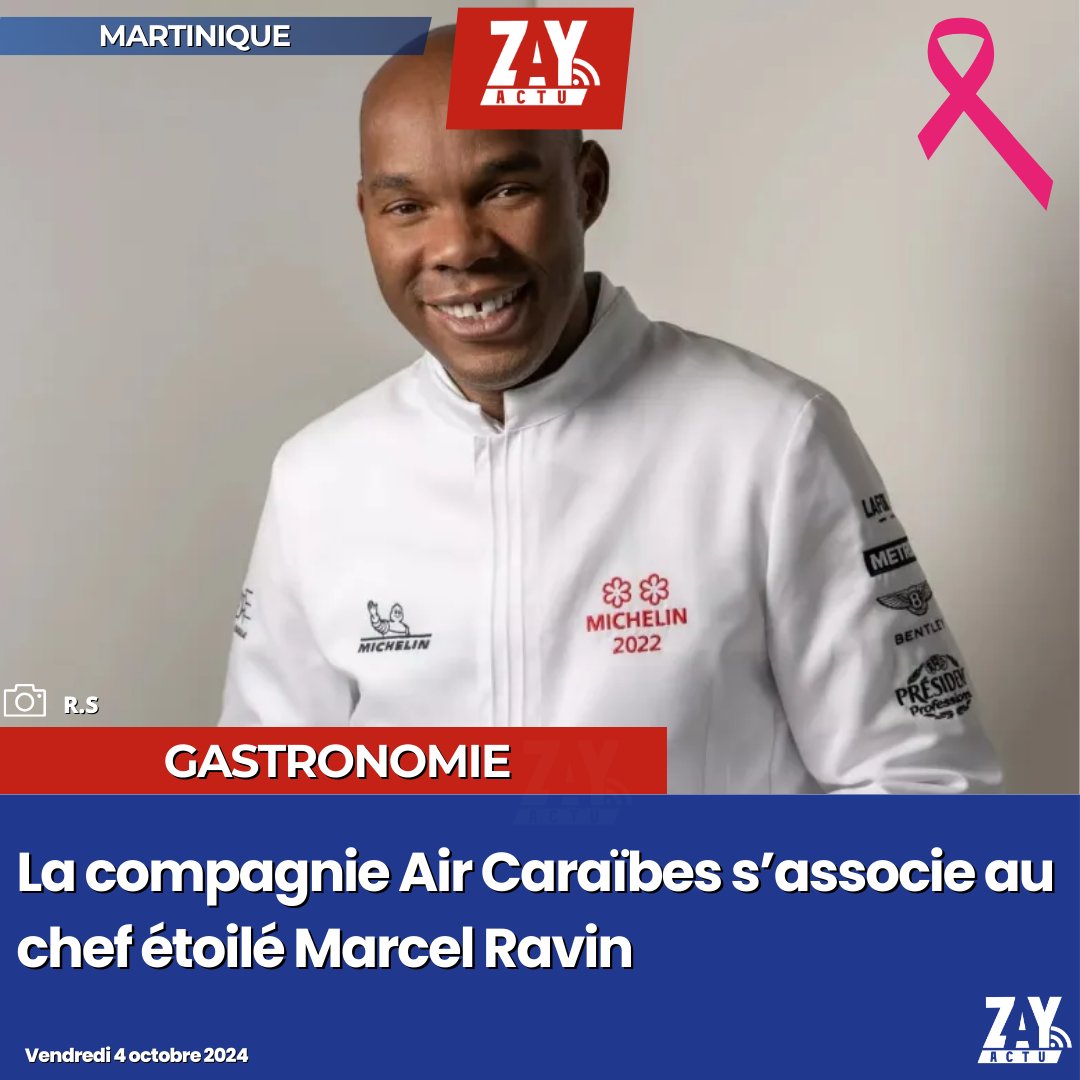 ZayActu (@zayactu) on Twitter photo À partir du 15 octobre 2024, les menus gourmets signés <a href="/marcelravin/">Marcel Ravin</a> seront disponibles sur les vols <a href="/aircaraibes/">Air Caraïbes</a>, en classes Soleil et Caraïbes au départ de Paris pour une expérience culinaire riche en saveurs. En effet, la compagnie s'associe au chef étoilé, pour le plus grand À partir du 15 octobre 2024, les menus gourmets signés <a href="/marcelravin/">Marcel Ravin</a> seront disponibles sur les vols <a href="/aircaraibes/">Air Caraïbes</a>, en classes Soleil et Caraïbes au départ de Paris pour une expérience culinaire riche en saveurs. En effet, la compagnie s'associe au chef étoilé, pour le plus grand