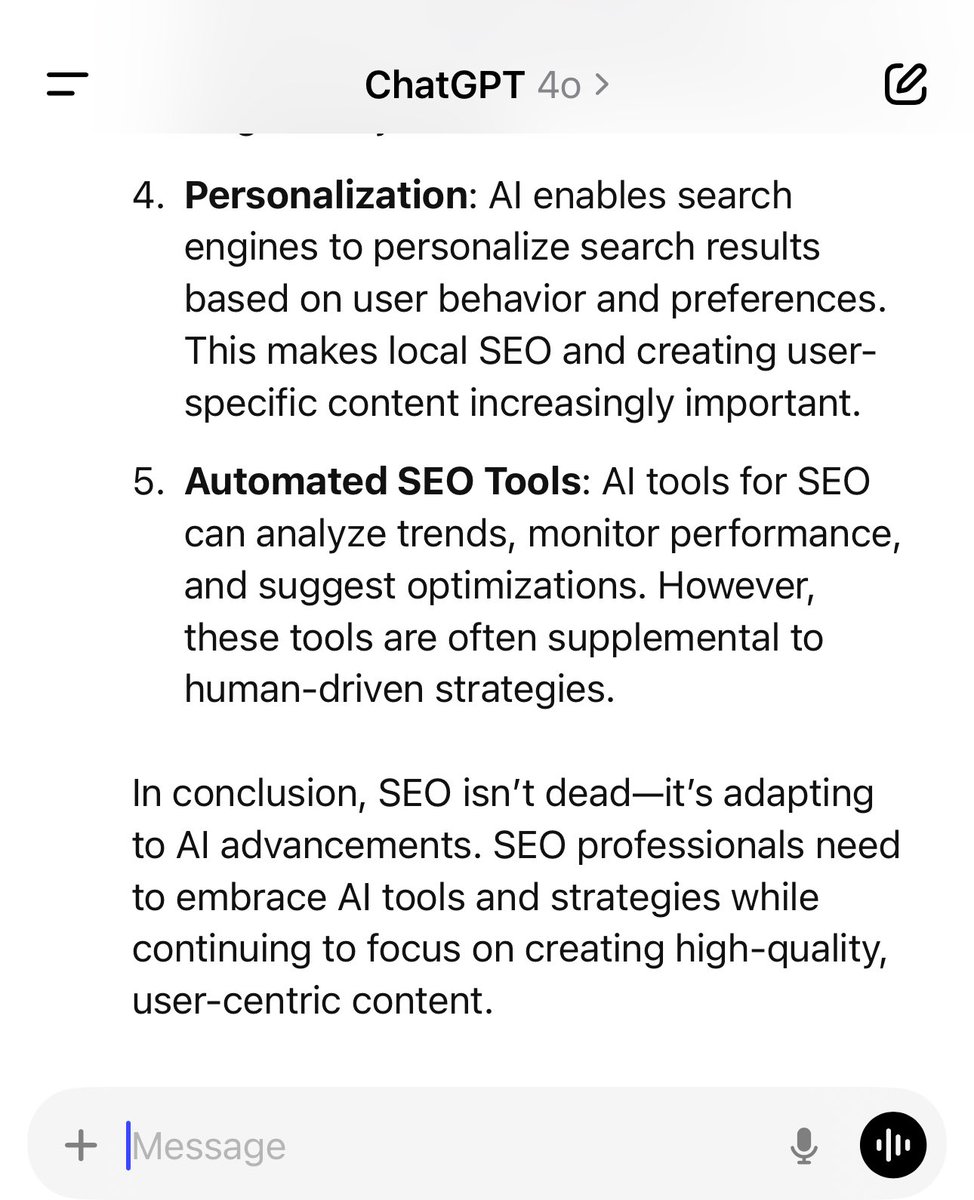 #brightonseo ChatGBT says… #seo is not dead (yet) but it’s #changing !