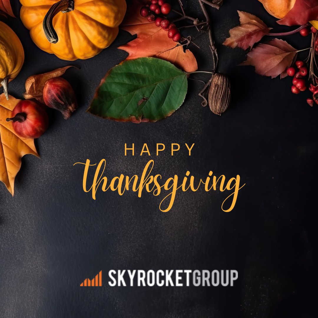 Happy Thanksgiving from the SkyRocket Group! 🍂🦃 This season, we’re thankful for the amazing clients, partners, and team members who make everything we do possible. Wishing everyone a joyful holiday filled with warmth, gratitude, and plenty of delicious food.