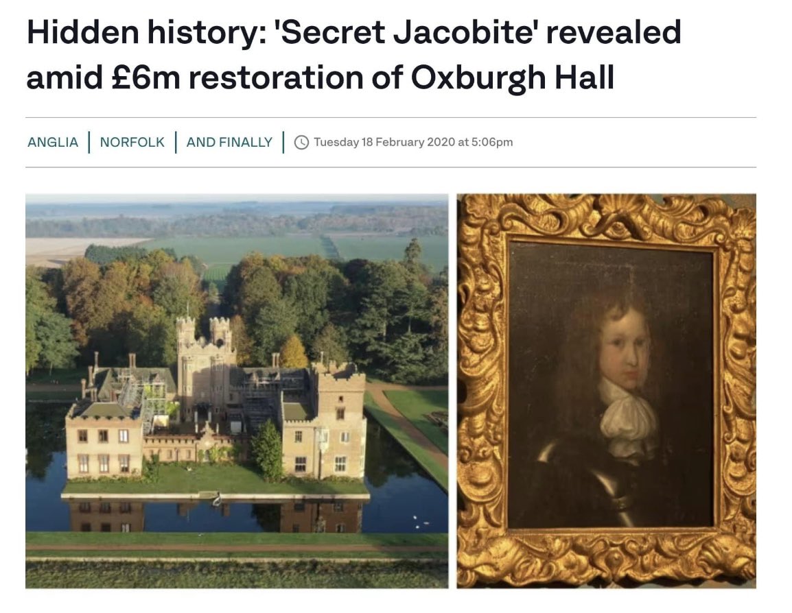 ‘Lord Burlington and his brother-in-law, Sir Henry Bedingfeld of  Oxbrugh Hall, visited destinations unknown in Paris together in 1726, when James Francis Edward Stuart, son of the deposed Catholic King James II, was trying to raise money to finance an invasion.

Their presence