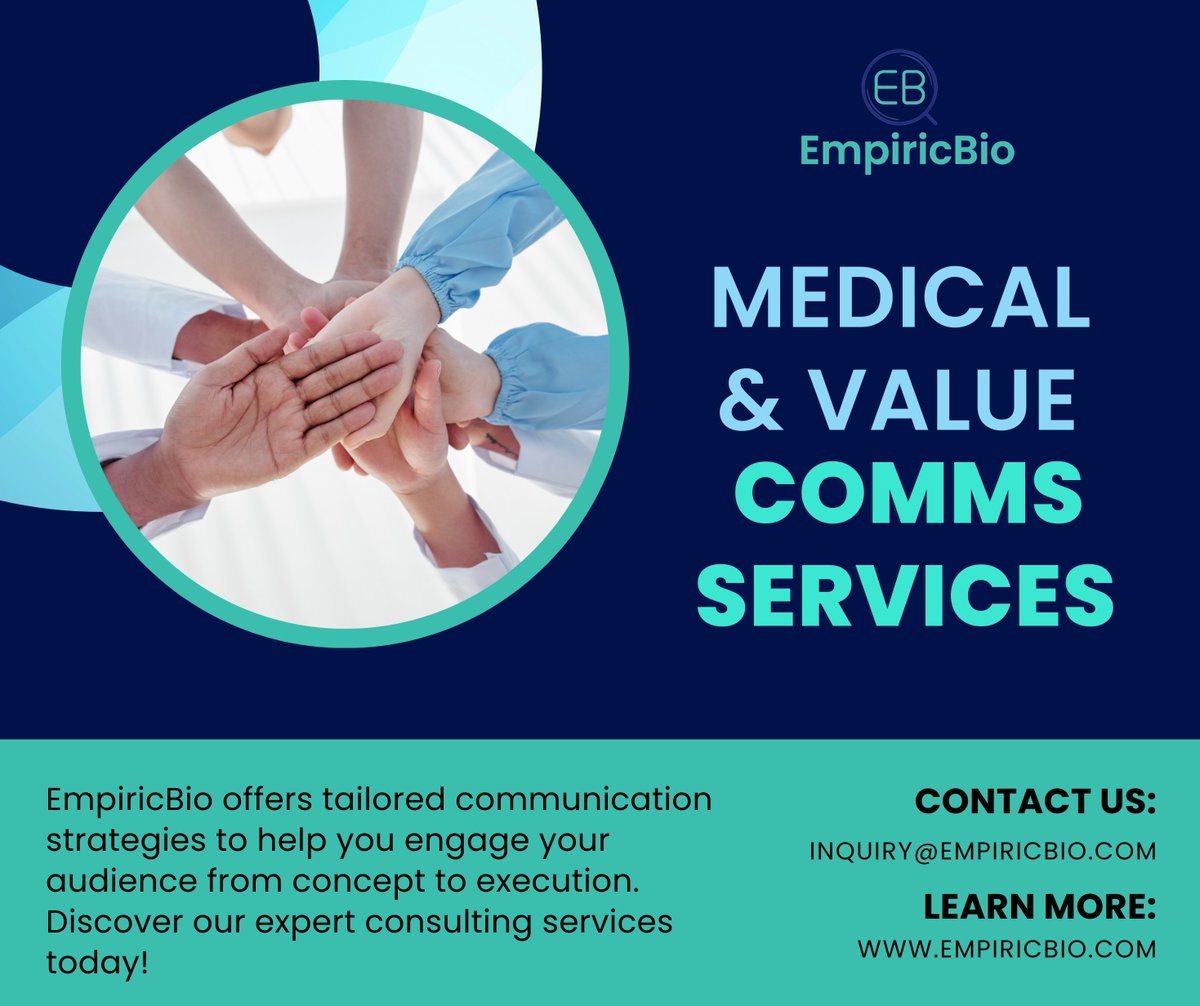 EmpiricBio's tweet photo. 🔍 Explore EmpiricBio’s Medical & Value Communication Consulting 🔍

Whether you need help with scientific symposiums, product launches, or publication planning, our consulting services are designed to align your strategy with your goals. Let us help you engage your audience and drive results!

Ready to kickstart your medical communications journey? Visit: https://t.co/RTgHPBXexm

#MedicalConsulting #ValueCommunication #HealthcareStrategy #EmpiricBio