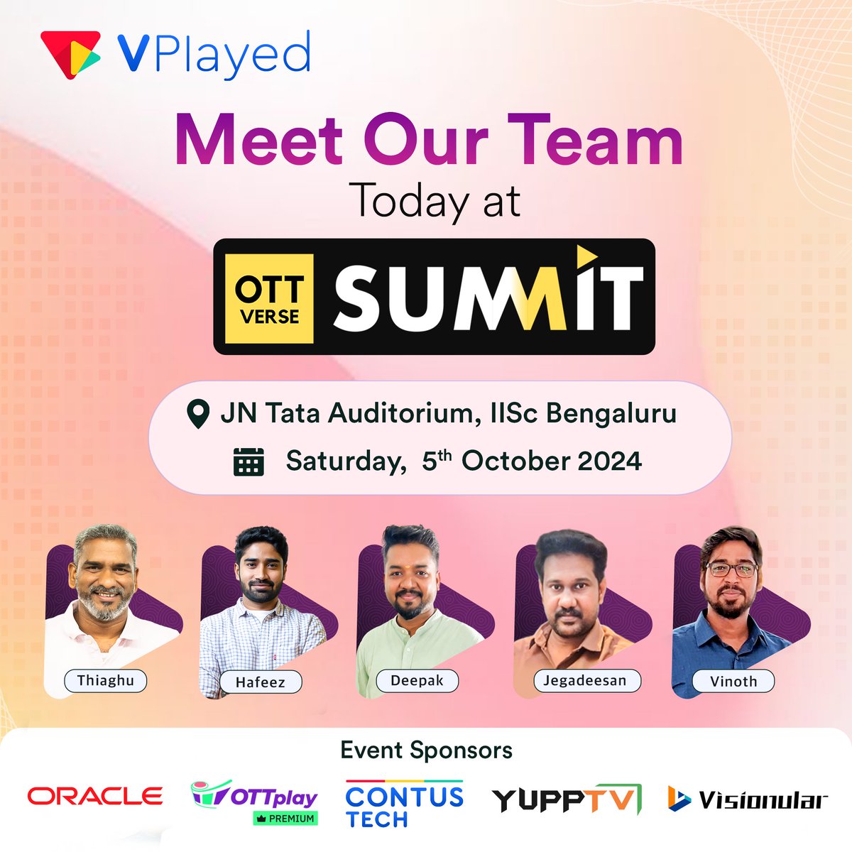 VPlayed is excited to showcase our All-in-One OTT Solution Suite

Meet our team and explore how we can help build, launch and monetize your OTT platform

#customerexperience #OTTVerse #VPlayed #OTT #Streaming #OTTPlatform #ContusTech