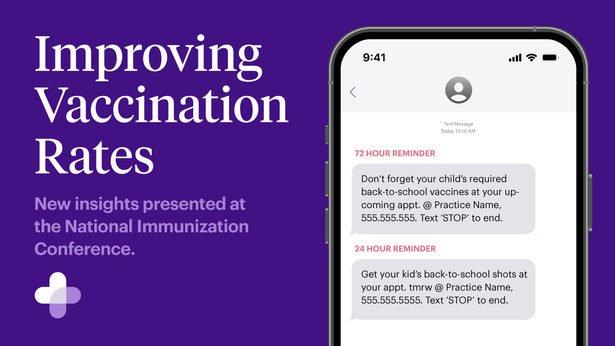Excited to share the research we presented at this year's National Immunization Conference! Click for our findings of the impact text message reminders have on improving vaccination rates. hubs.ly/Q02SbVMJ0