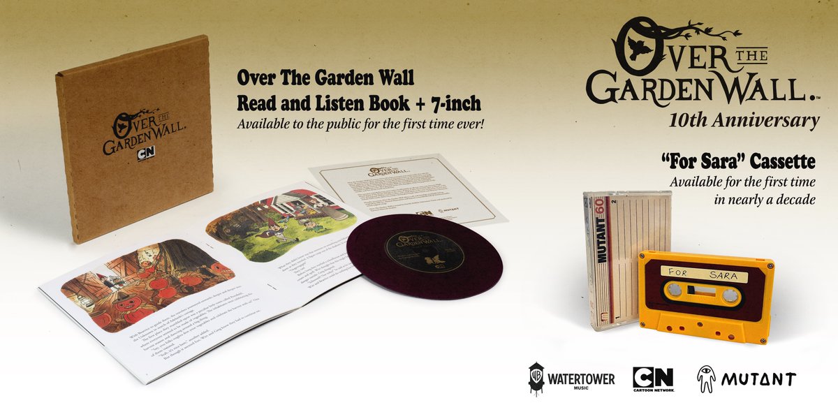 The Over the Garden Wall "Read &amp; Listen Book" is getting rereleased for the first time in 10 years! (was originally for press only)

And the "For Sara" tape is also getting rereleased too! (it's Wirt's actual tape of poetry &amp; clarinet!) 

Pre-order today: madebymutant.com