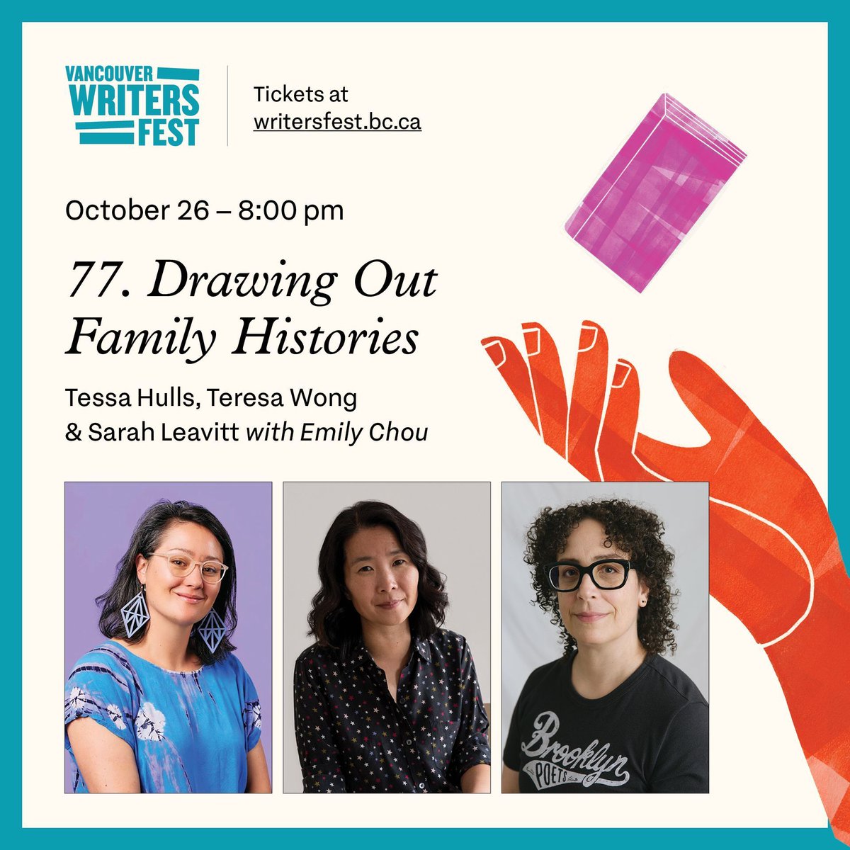 Vancouver Writers Fest (@vanwritersfest) on Twitter photo Fans of graphic novels won’t want to miss this event with three exceptional artists—Tessa Hulls, <a href="/byteresawong/">Teresa Wong @teresawong.bsky.social</a>, & Sarah Leavitt—on October 26 with Emily Chou.
writersfest.bc.ca/festival-event… Fans of graphic novels won’t want to miss this event with three exceptional artists—Tessa Hulls, <a href="/byteresawong/">Teresa Wong @teresawong.bsky.social</a>, & Sarah Leavitt—on October 26 with Emily Chou.
writersfest.bc.ca/festival-event…