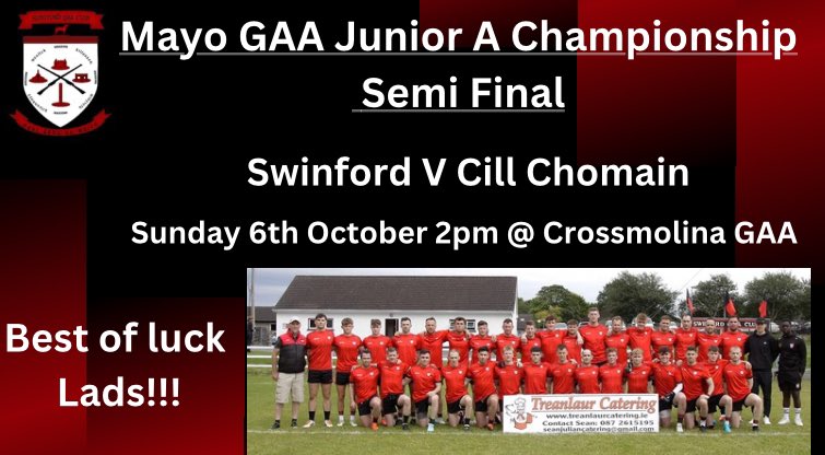 swinfordgaa's tweet photo. All roads lead to Crossmolina GAA this Sunday

This is an all ticket event so please get your tickets on the link below

https://t.co/pPDYPY41nd

@MayoGAA @MayoEast https://t.co/0oCbWMU2pp