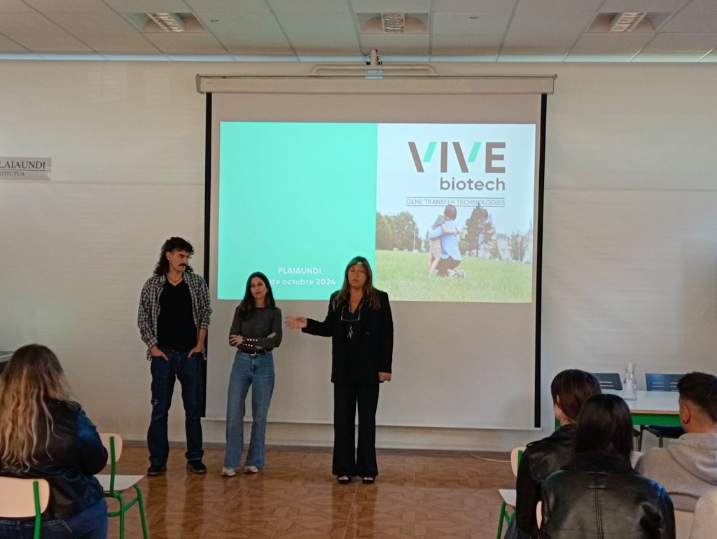 Gaur gure 1. mailako ikasleek VIVEbiotech partetik terapia geniko eta lentivirus bektoreei buruzko informazioa jaso dute, oso aberasgarria 

Hoy VIVEbiotech nos ha hablado sobre la terapia génica y los vectores lentivirales. Muy interesante