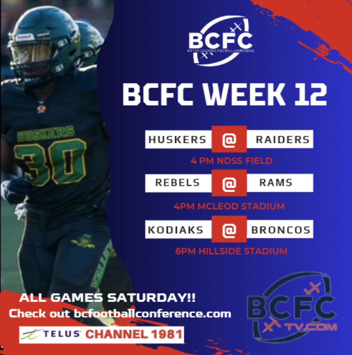 Final week of the regular season is here!! Don’t miss any of the action!