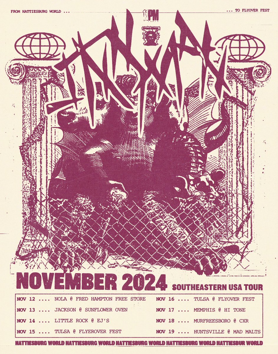 brockxstephens's tweet photo. Tour flyer for Hattiesburg World legends @skinman_ms https://t.co/qn6Y8IAsWn