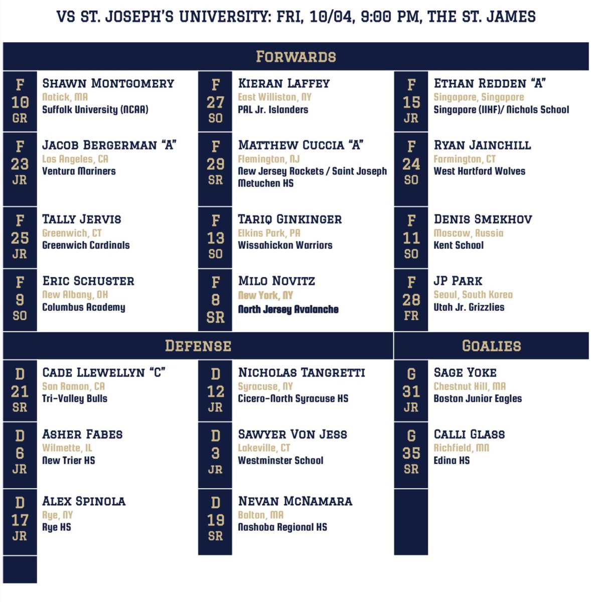 It’s Gameday‼️😏

Join us tonight at the St. James to watch your Revs battle against St. Joe’s at 9:00PM! We hope to see you there!🏒 

Link to stream: thestjames.live/products/gwu-m…

#gwicehockey #collegehockey #raisehigh