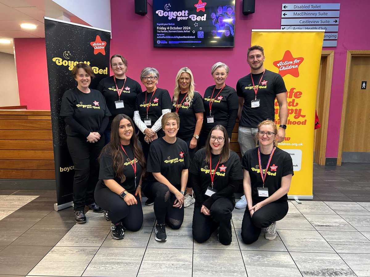 Super excited to be at this event with our amazing staff, volunteers, young people and sleepers ☺️ <a href="/Actn4ChildrenNI/">Action for Children NI</a> 

#boycottyourbed #teamwork  #fundraising