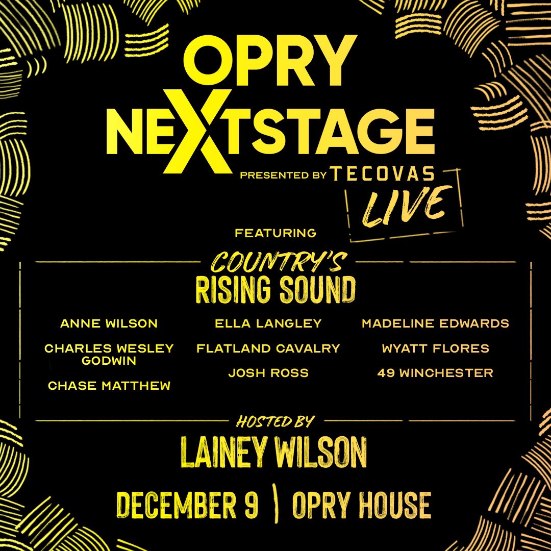 Lainey Wilson (@laineywilson) on Twitter photo Excited to be back with this year’s <a href="/opry/">Grand Ole Opry</a> NextStage class!
opryent.co/lainey Excited to be back with this year’s <a href="/opry/">Grand Ole Opry</a> NextStage class!
opryent.co/lainey