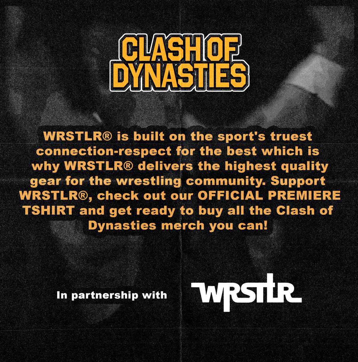 @ClashofDynasties (@clashofdynasty) on Twitter photo We are thrilled to announce our partnership with WRSTLR® owned by Johnny McGhee and Jacob Ramos.
New <a href="/ClashofDynasty/">@ClashofDynasties</a> Merch is available at wrstlr.com
— Follow all their social accounts:
Instagram.com/wrstlr_
tiktok.com/wrstlr
x.com/wrstlrwrstlr We are thrilled to announce our partnership with WRSTLR® owned by Johnny McGhee and Jacob Ramos.
New <a href="/ClashofDynasty/">@ClashofDynasties</a> Merch is available at wrstlr.com
— Follow all their social accounts:
Instagram.com/wrstlr_
tiktok.com/wrstlr
x.com/wrstlrwrstlr