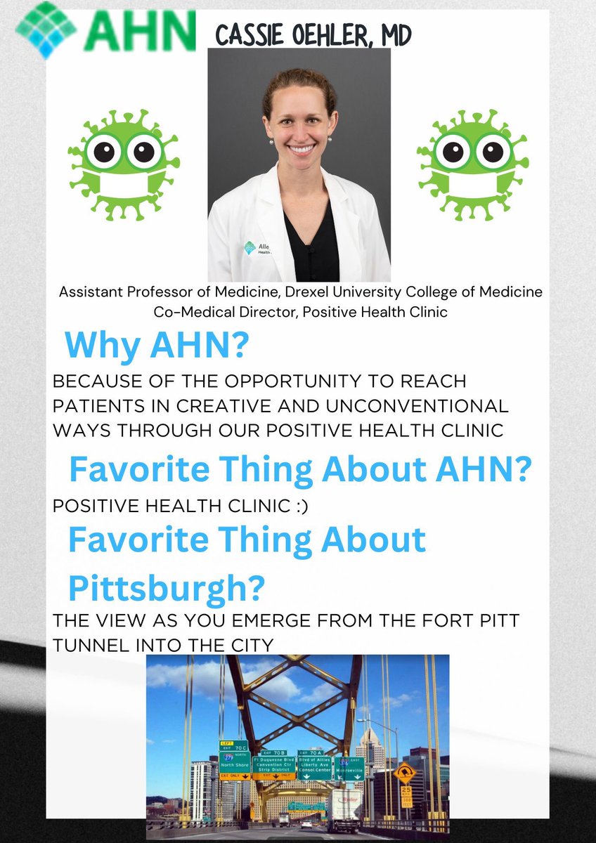 Happy Recruitment Season! We recently interviewed some of our faculty and fellows to see why they chose our program and <a href="/AHNtoday/">AHN</a>. Check out Dr. Cassie Oehler’s answer!
🦠🆔🦠
#Recruitment #Fellowship #IDCCM