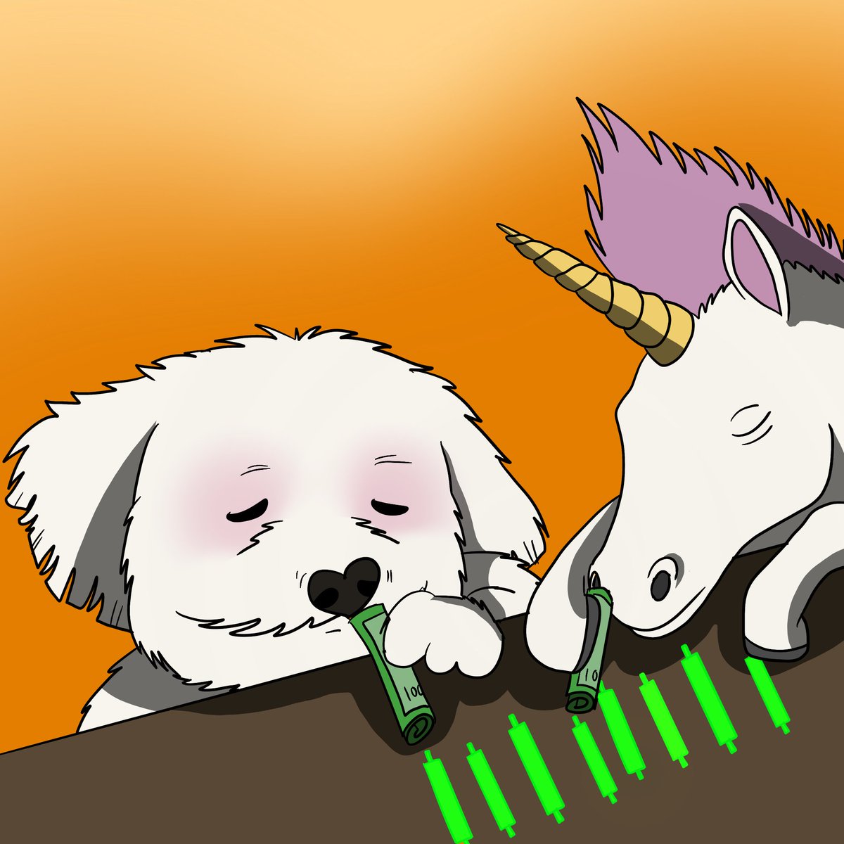 $ABE me and the gang on <a href="/Uniswap/">Uniswap Labs 🦄</a> sniffing some green candles <a href="/haydenzadams/">Hayden Adams 🦄</a> 

$SHIB $HANA $DOGE $HOPPY