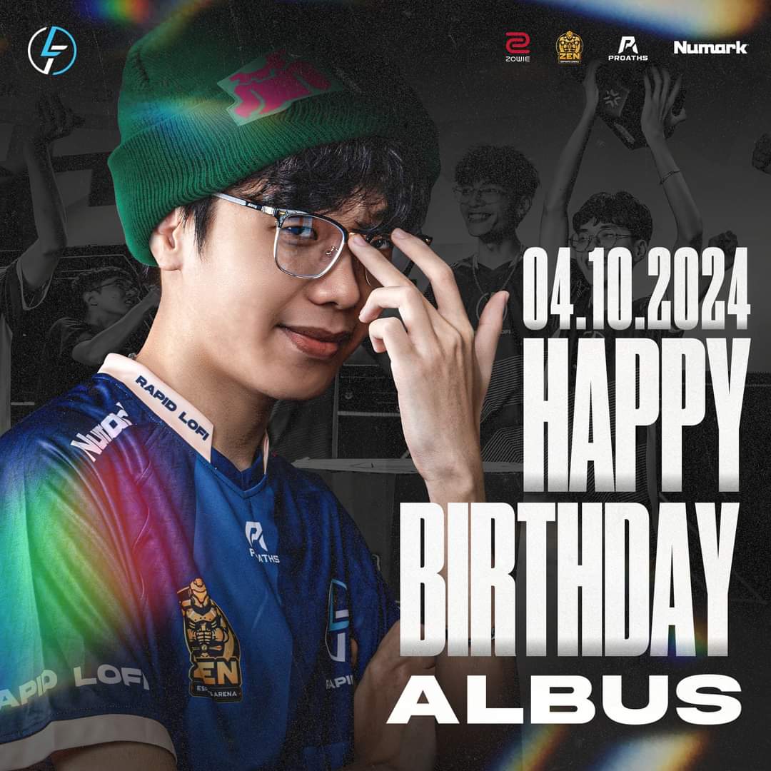 Today is our team's Sir Albus's birthday! We wish him the best and hope Albus will flourish with the team more and more!

Please give him your best wishes!

#RLF #RapidLofi #Zowie #ZENEsportsArena #Numark #ProAths