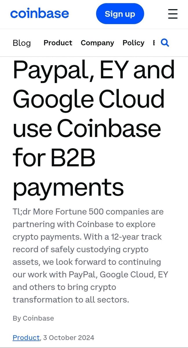 Rohitku24694375's tweet image. PAYPAL announced that it has SUCCESSFULLY SETTLED #invoices 4M➡️ EY using its PAYPAL USD (PYUSD) STABLECOINS, which was deposited into EY's COINBASE PRIME ACCOUNT.PAYMENTS were PROCESSED through SAP's DIGITAL CURRENCY Hub, INTEGRATING SEAMLESSLY with PAYPAL'S core SAP ERP system