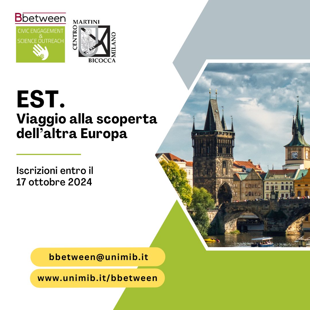 Bbetween Unimib (@bbetween_unimib) on Twitter photo 4 incontri online aperti a tutti, per conoscere i Paesi dell’Europa centro-orientale che hanno aderito all’#UE tra il 2004 e il 2013. Tre parole chiave: democrazia, economia, società.
Il percorso è proposto in collaborazione con <a href="/CentroMartiniB/">Centro Martini Bicocca</a>. Per info: unimib.it/eventi/est 4 incontri online aperti a tutti, per conoscere i Paesi dell’Europa centro-orientale che hanno aderito all’#UE tra il 2004 e il 2013. Tre parole chiave: democrazia, economia, società.
Il percorso è proposto in collaborazione con <a href="/CentroMartiniB/">Centro Martini Bicocca</a>. Per info: unimib.it/eventi/est