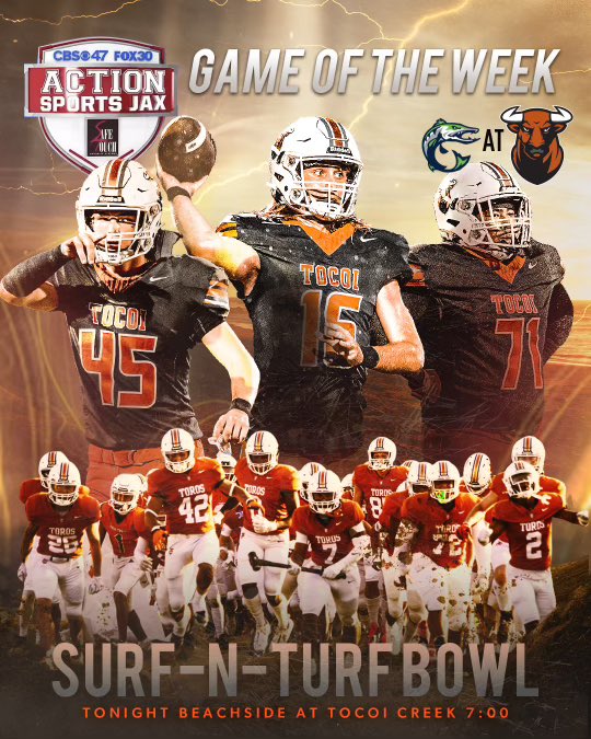 Tocoi Creek Football (@tchstorosfb) on Twitter photo It’s GAME DAY! Surf-N-Turf Bowl! Time To Lock In! #hornsup 🏈🤘🏼<a href="/ZachHarbison/">Zach Harbison</a> <a href="/KevinJDoelling/">Coach Kev</a> <a href="/coachturpen/">Mike Turpen</a> <a href="/AlexAda57601173/">Alex Adams</a> <a href="/_CoachRRay/">Ronnell Ray</a> <a href="/Will_England56/">Will England</a> <a href="/powell1775/">aaron powell</a> <a href="/coryfelton/">Cory Felton_Under_Scouted</a> <a href="/CoachGalella/">Mark Galella (Coach G)</a> <a href="/koreykasch1980/">Korey Kasch</a> <a href="/ActionSportsJax/">BrentDanStuartMarcelAlivia</a> <a href="/FlaHSFootball/">FloridaHSFootball.com</a> It’s GAME DAY! Surf-N-Turf Bowl! Time To Lock In! #hornsup 🏈🤘🏼<a href="/ZachHarbison/">Zach Harbison</a> <a href="/KevinJDoelling/">Coach Kev</a> <a href="/coachturpen/">Mike Turpen</a> <a href="/AlexAda57601173/">Alex Adams</a> <a href="/_CoachRRay/">Ronnell Ray</a> <a href="/Will_England56/">Will England</a> <a href="/powell1775/">aaron powell</a> <a href="/coryfelton/">Cory Felton_Under_Scouted</a> <a href="/CoachGalella/">Mark Galella (Coach G)</a> <a href="/koreykasch1980/">Korey Kasch</a> <a href="/ActionSportsJax/">BrentDanStuartMarcelAlivia</a> <a href="/FlaHSFootball/">FloridaHSFootball.com</a>