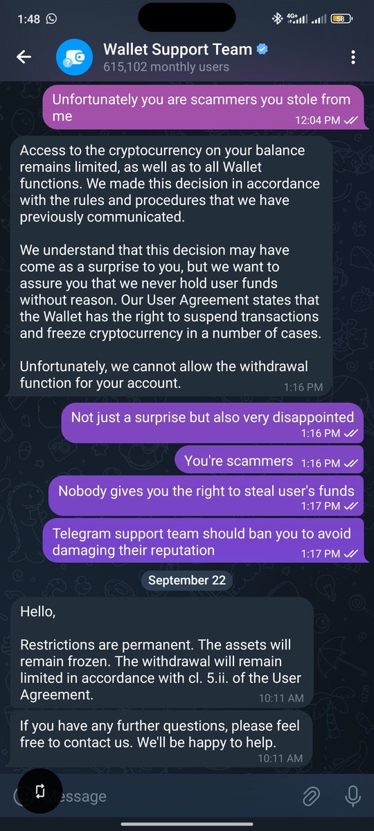 abdulygarba's tweet photo. @topdotco @rogozov @wallet_tg blocked my account and stole my money. https://t.co/r14N9fz0WU