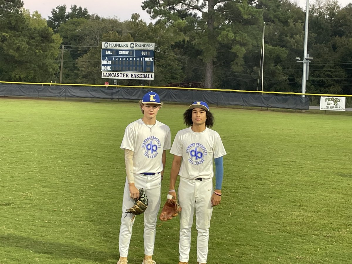 DP GRH Fall League: Two of the Lions (Lewisville) star players - Bryson Shaver and Silas McFadden -prior to their game at Lancaster HS bs Bruins 1 last evening.