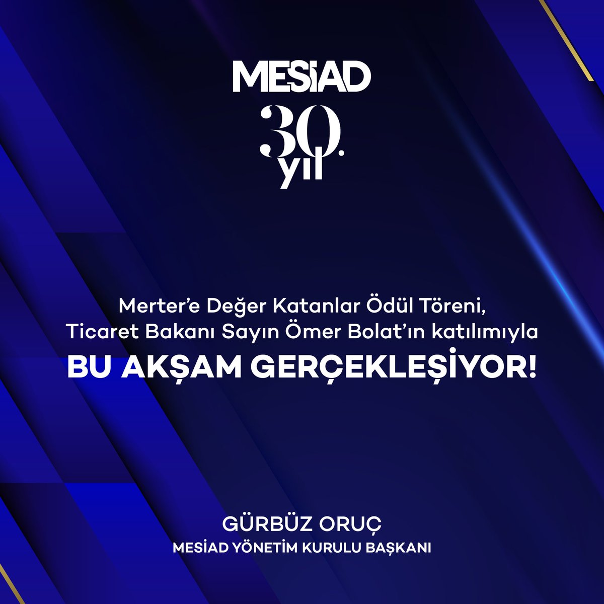 “Merter'e Değer Katanlar Ödül Töreni” Ticaret Bakanımız Sayın Ömer Bolat’ın katılımıyla bu akşam gerçekleşiyor. Merter’e değer katan markalarımızın ödüllendirildiği bu anlamlı gecede Merter markalarımızın ödüllerine kavuşacak. 

#Mesiad #MesiadMerter #Moda #TürkiyeModa #Merter