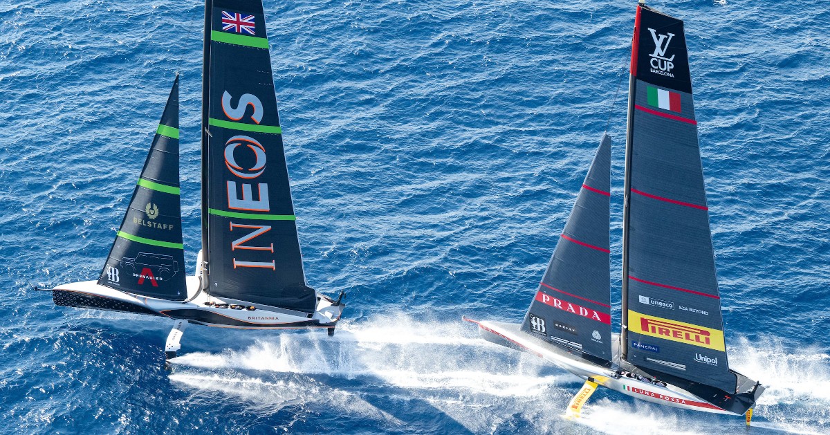 RYA's tweet photo. After 8 nail-biting legs, @ineosbritannia triumph in the Louis Vuitton Cup and will go on to face @EmiratesTeamNZ in the @americascup Match on the 12th of October.
The last time GB achieved this was 60 years ago, and we couldn't be prouder.
#LVCFinal https://t.co/N8zJKjoDeH