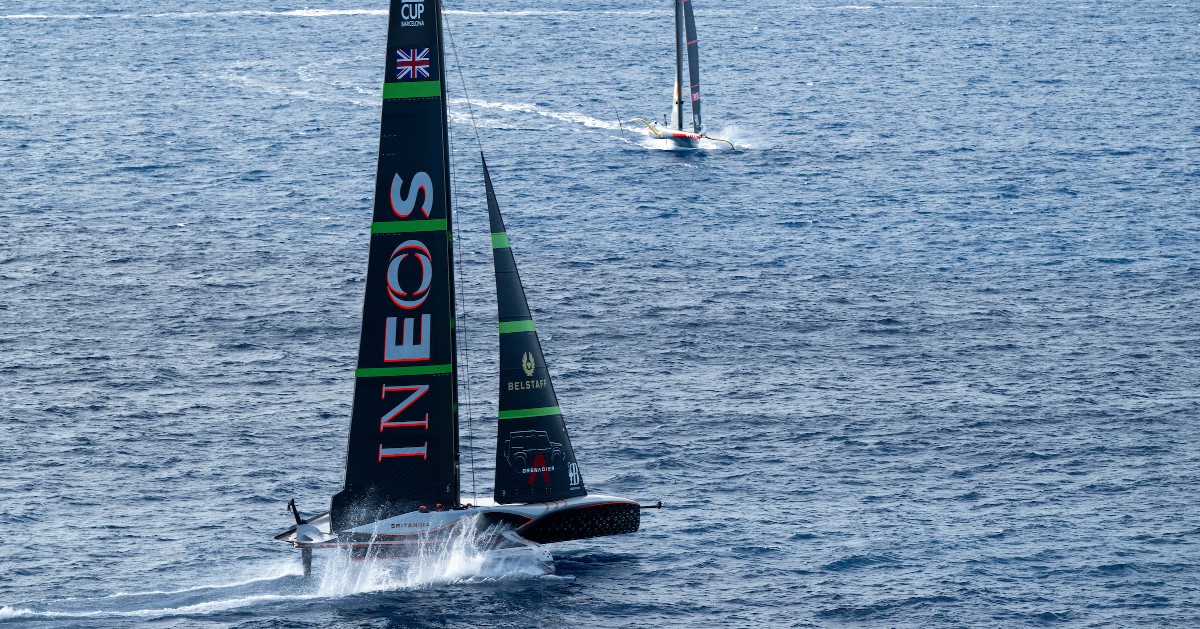 RYA's tweet photo. After 8 nail-biting legs, @ineosbritannia triumph in the Louis Vuitton Cup and will go on to face @EmiratesTeamNZ in the @americascup Match on the 12th of October.
The last time GB achieved this was 60 years ago, and we couldn't be prouder.
#LVCFinal https://t.co/N8zJKjoDeH
