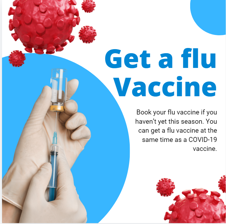 Book in for your Covid and Flu vaccination today! Please either follow your text invite link or contact reception.