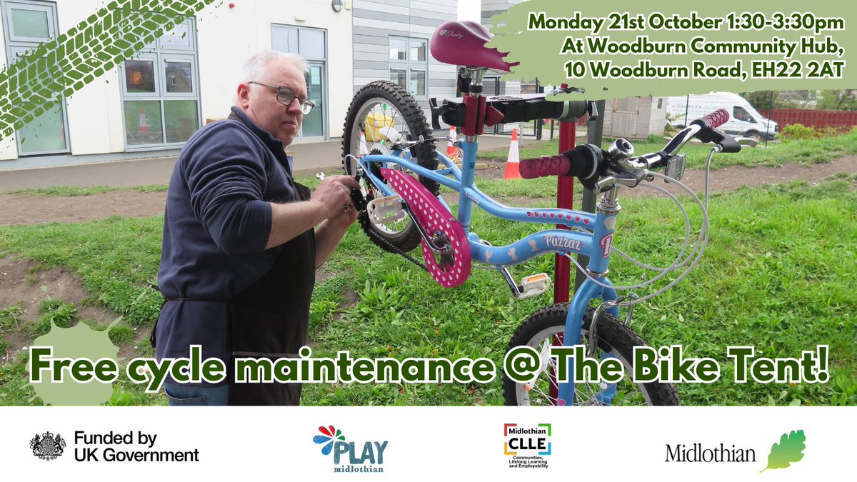 Get your bike or scooter serviced by a qualified mechanic for free at the Bike Tent. Woodburn Community Hub, Monday 21 October from 1:30-3:30pm. Check out the family craft stall for fun activities, try the Smoothie Bike and pick up cycling equipment freebies.