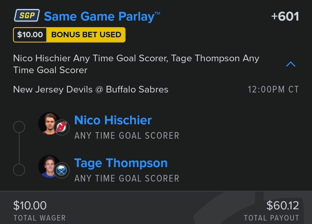 JsPropShop's tweet photo. First hockey bet of the season!

Anytime Goalscorer SGP

Nico Hischier
Tage Thompson
+601

Check out my bet on FanDuel Sportsbook! 
 https://t.co/TOEf84UoQm

Let's get it!

#NHL
#GamblingX https://t.co/lo9ApYPZeY