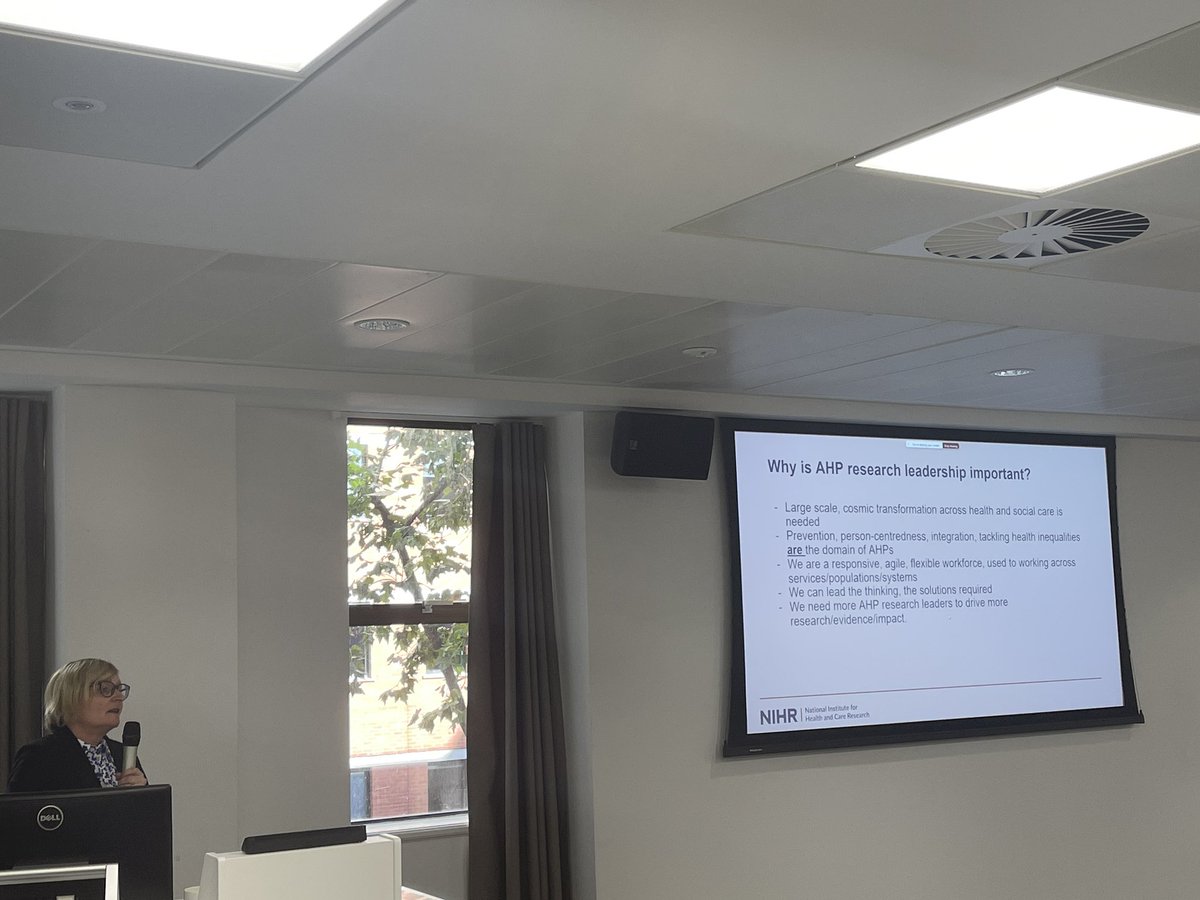 Prof. Roxanne Crosby-Nwaobi RN PhD FRCN (@crosbynwaobi) on Twitter photo Dr <a href="/LLedger1/">Dr Lisa Ledger Assistant Director-AHPs NIHR</a> #NIHRNursingMidwifery Associate Director of Allied Health Professionals presenting at the #NIHRSRL annual meeting.
NIHR AHP Research Leaders programme on the horizon! 👏👏👏 Dr <a href="/LLedger1/">Dr Lisa Ledger Assistant Director-AHPs NIHR</a> #NIHRNursingMidwifery Associate Director of Allied Health Professionals presenting at the #NIHRSRL annual meeting.
NIHR AHP Research Leaders programme on the horizon! 👏👏👏