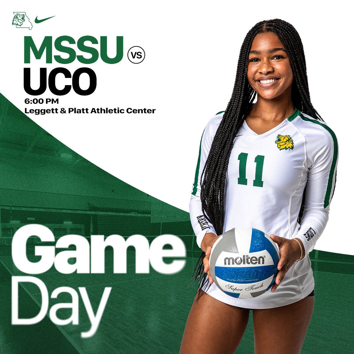 GAME DAY vs University of Central Oklahoma
⏰ -- 6:00PM
📍-- Leggett &amp; Platt Athletic Center | Joplin, MO
🖥️-- mssulions.com/coverage
📺-- themiaanetwork.com