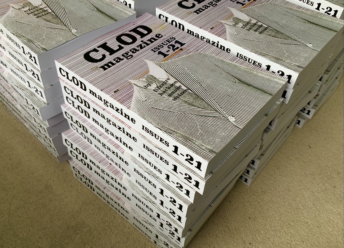 StephenWhiting1's tweet photo. “Clod Magazine & Books” takes delivery today of 5 boxes marked ‘CAUTION HEAVY’. Launch date: 25th Oct. at the Small Publisher Fair, Conway Hall, London. 600 full-colour gloss A4-size pages…£40 (1987-2010)
#SmallPublishers #Luton #Zines https://t.co/fIYUKWCr9b