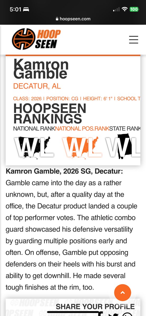 Excited about our 2026 G Kam Gamble’s  junior year coming up!! 

Big things ahead!!

#GRR🔴 | #GRIT⚔️