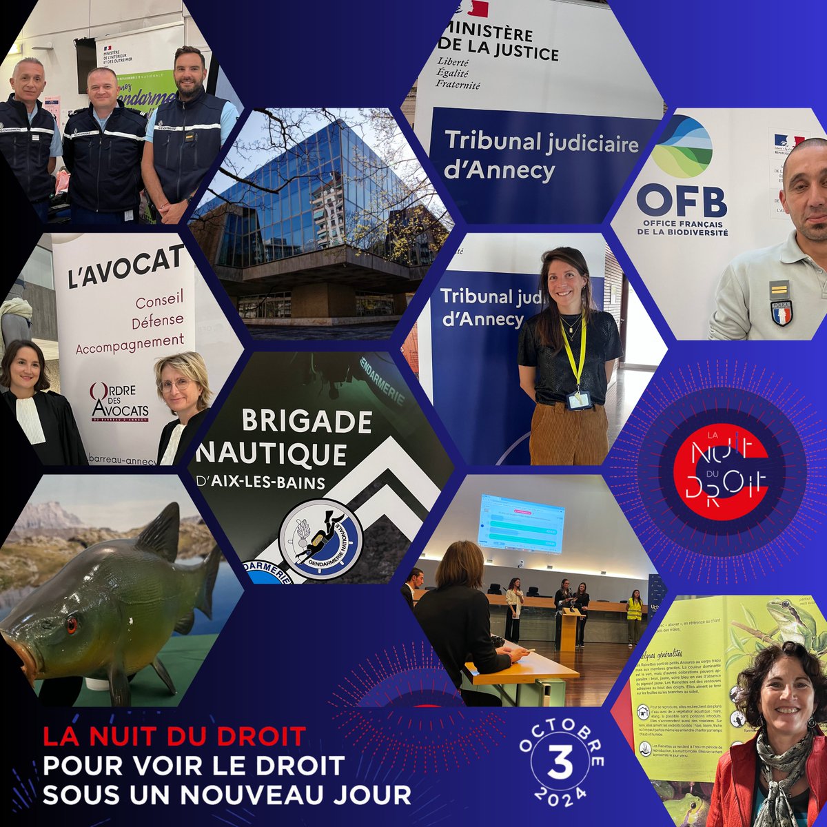 SUCCES AU RDV 👍 
L'édition 2024 de la nuit du droit au Tribunal d'Annecy est une nouvelle fois un succès 👏
Les nombreux visiteurs  ont pu rencontrer #magistrats, #greffiers, #avocats, et les acteurs du territoire œuvrant pour les enjeux de la ressource en eau.