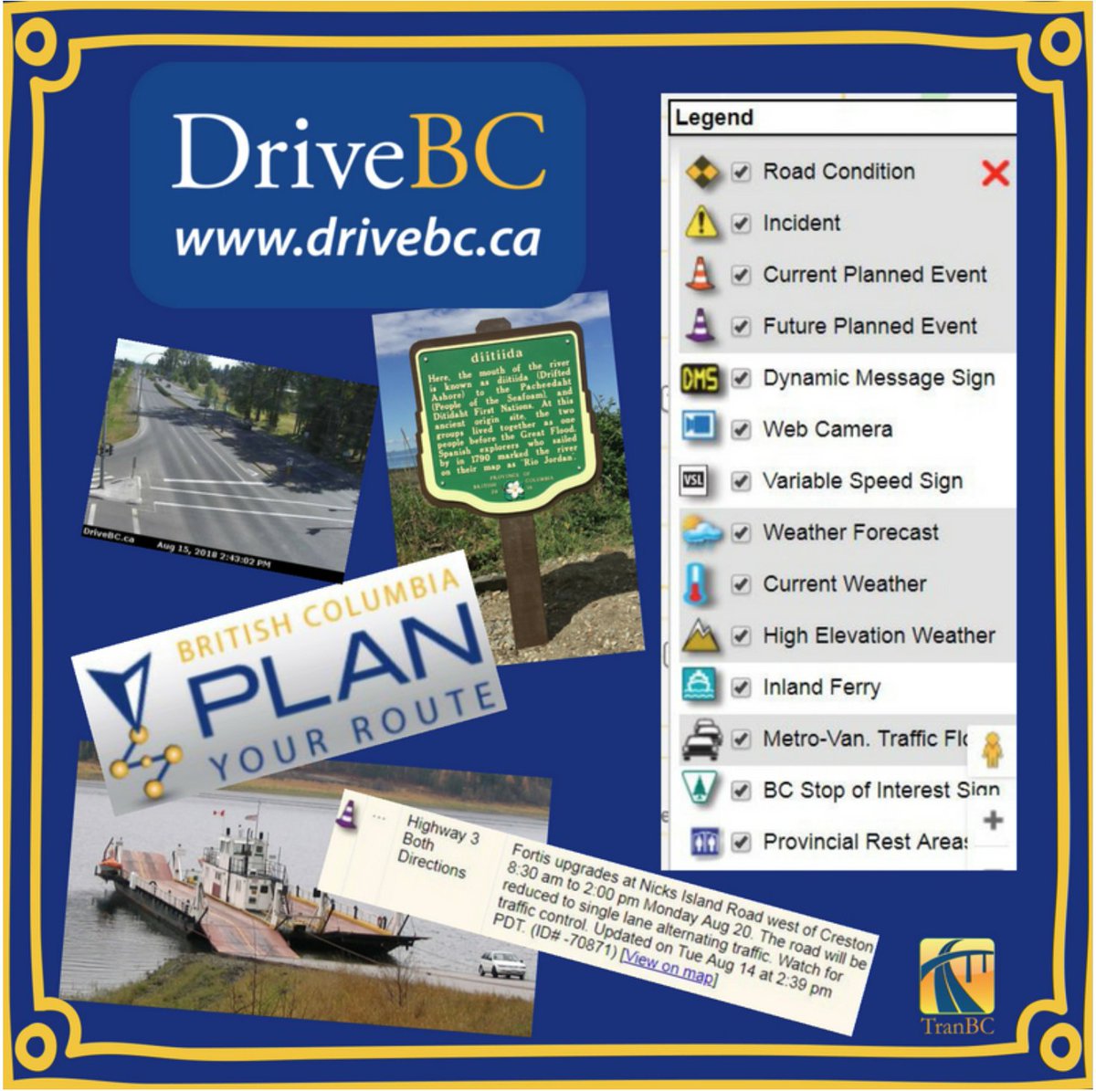 DriveBC's tweet photo. 🌧️It's a showery start for most areas of BC this Friday morning. Be sure to keep your speed in check and have both your headlights and tail lights on.👍
For the latest road and weather conditions, check https://t.co/yVVq38WgUd
🚗🚛🚙🚚🚕
