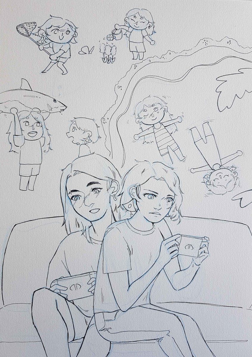 cellophee's tweet photo. inktober jour 4 : exotic #inktober2024 
avec nos persos en train de vivre leur meilleur vie https://t.co/UlImUe3nAt