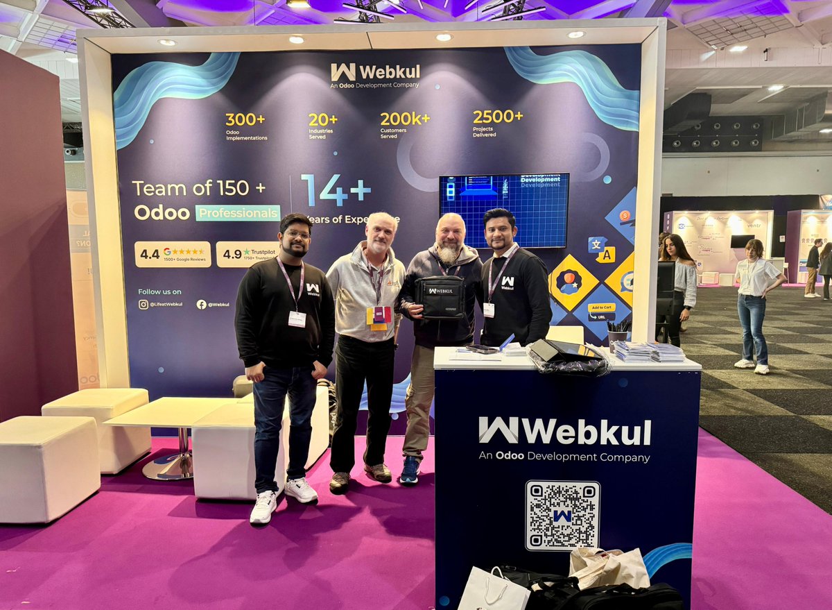 webkul's tweet image. 🌟Productive talks at #OdooExperience2024!🌟

We discussed the Odoo #PowerBI Connector, #website Development, Odoo #implementation, hiring #developers, and new #Partnerships. 

Exciting #updates ahead

#PowerBI #WebsiteDevelopment #Implementation #developers #Partnership #Webkul