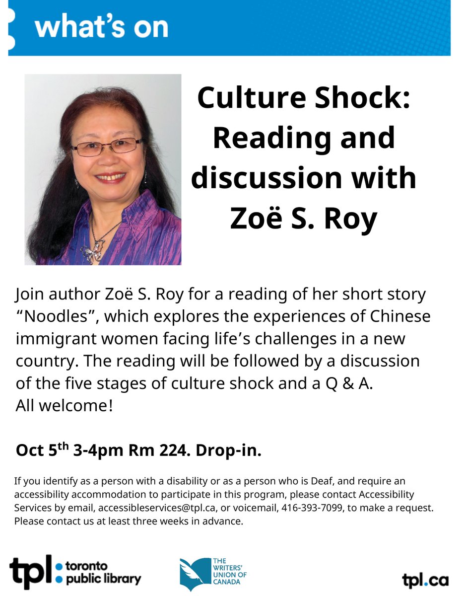 Zoë S. Roy (卓  英 ) (@zr2005) on Twitter photo Join author Zoë S. Roy for a reading at the Northern District Branch, <a href="/twuc/">TWUC</a>, <a href="/CanadaCouncil/">Canada Council for the Arts</a>, <a href="/torontolibrary/">Toronto Public Library</a>, <a href="/twuc/">TWUC</a>,<a href="/InannaPub/">Inanna Publications</a> torontopubliclibrary.ca/northerndistri… Join author Zoë S. Roy for a reading at the Northern District Branch, <a href="/twuc/">TWUC</a>, <a href="/CanadaCouncil/">Canada Council for the Arts</a>, <a href="/torontolibrary/">Toronto Public Library</a>, <a href="/twuc/">TWUC</a>,<a href="/InannaPub/">Inanna Publications</a> torontopubliclibrary.ca/northerndistri…