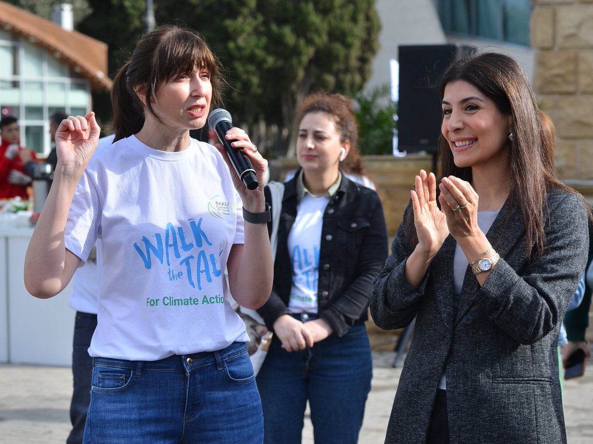 UNinAzerbaijan's tweet photo. Today, we walked together for climate action! 🌍The #WalkForClimate in Baku symbolizes our shared commitment to limit global warming to 1.5°C. 🌱Every step counts! #ClimateAction #COP29 #UNAzerbaijan https://t.co/Wc16A135eL